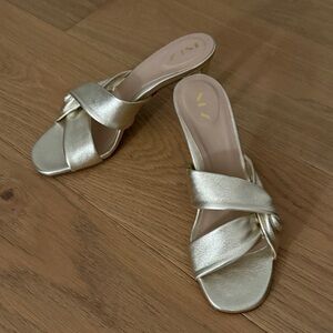 Chic Gold Women's Heeled Sandals